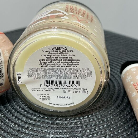 BBW Sugar Snickerdoodle single wick candle, Hand Cream and Bath Fizzy NWT - Picture 4 of 5